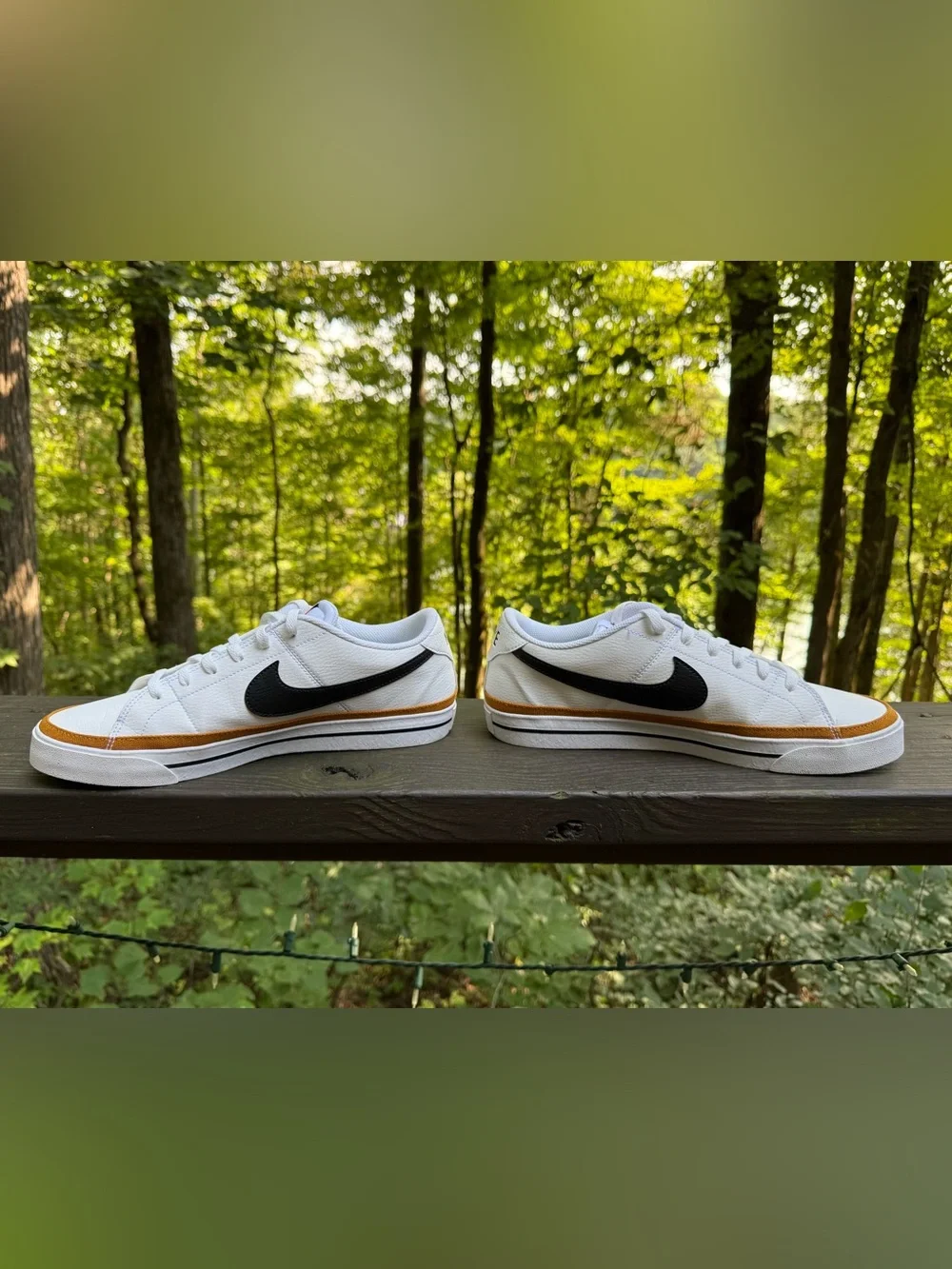 Nike Court Legacy Men’s Low Top Lace-Up Sneakers White/Black/Gold DH3162-100